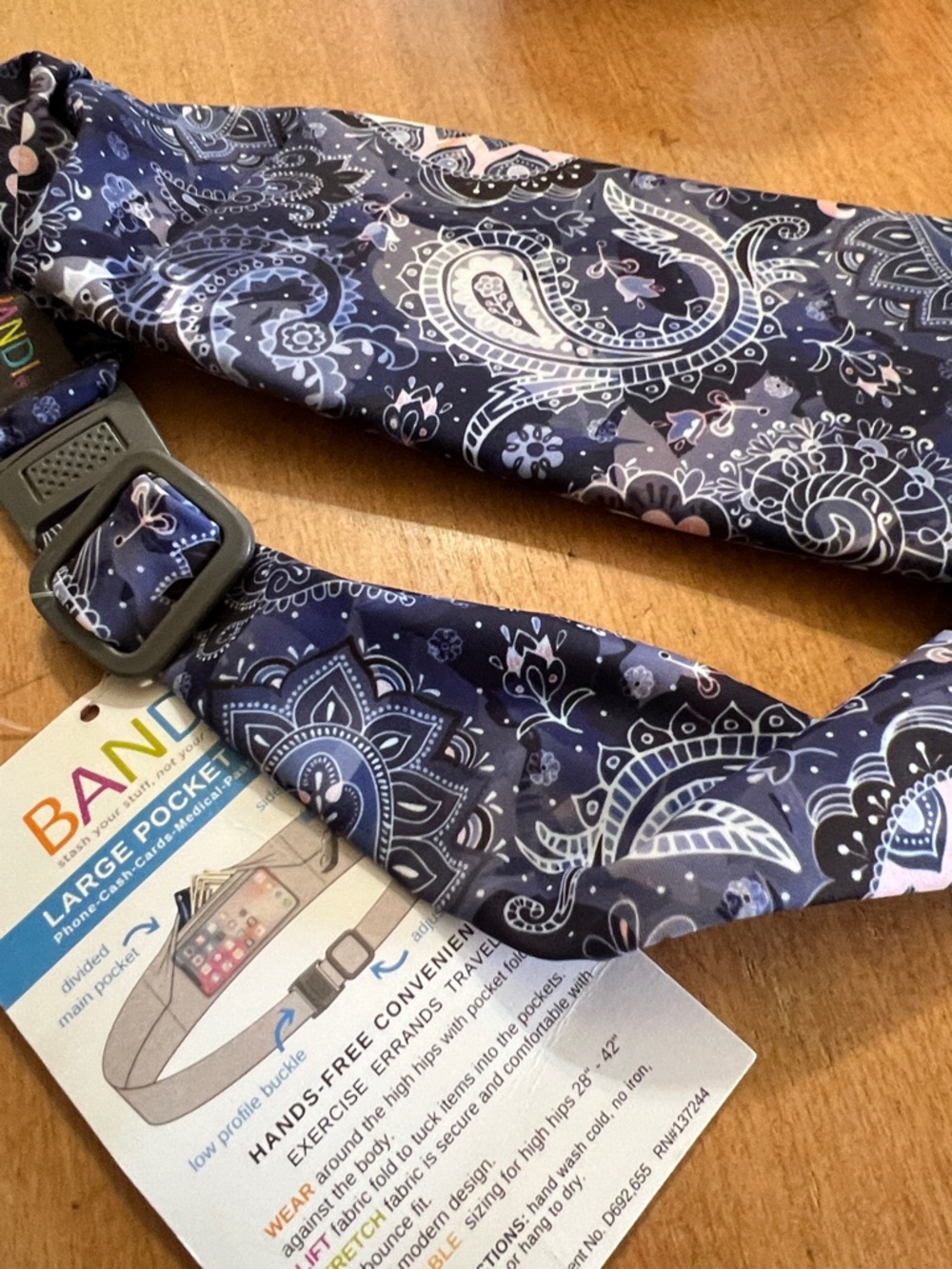 BANDI Paisley Navy Waist Belt Bag